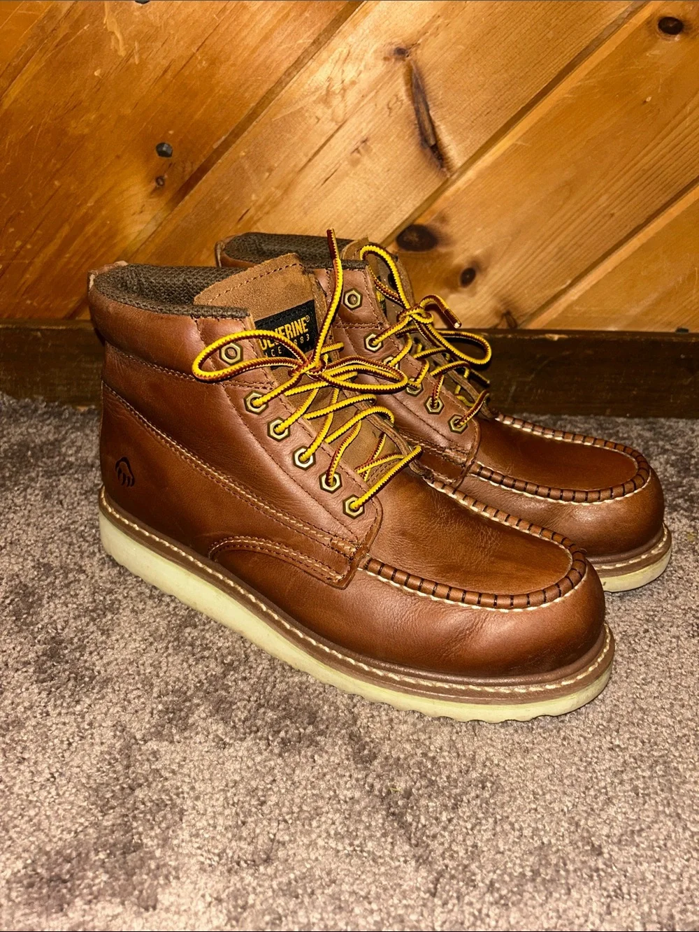 Wolverine Apprentice Wedge 6-Inch Moc-Toe Waterproof Leather Work Boots